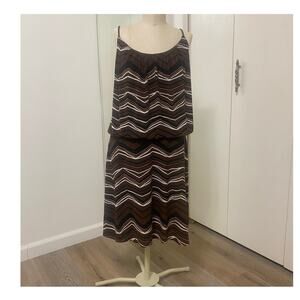 London Times Brown Women's Sleeveless Pullover Mini Dress Size 10